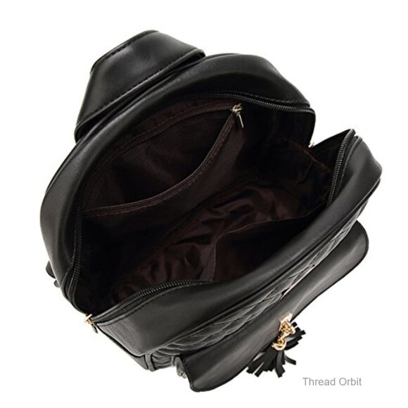 Quilted Vegan Leather Mini Backpack Set with Wristlet & Card Wallet main image 7